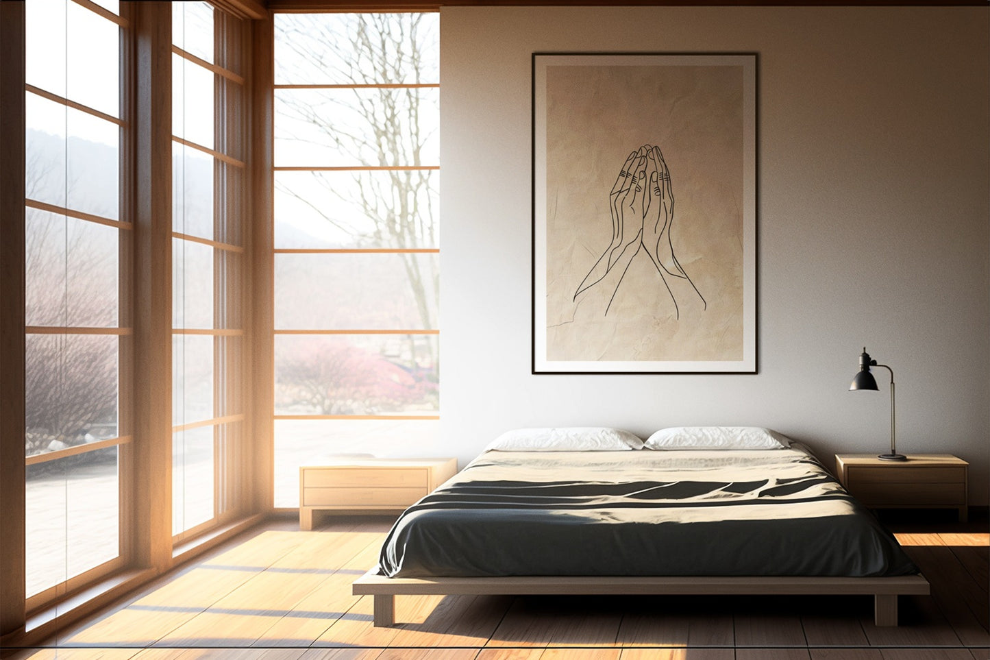 Affiche Encadrée Main prière