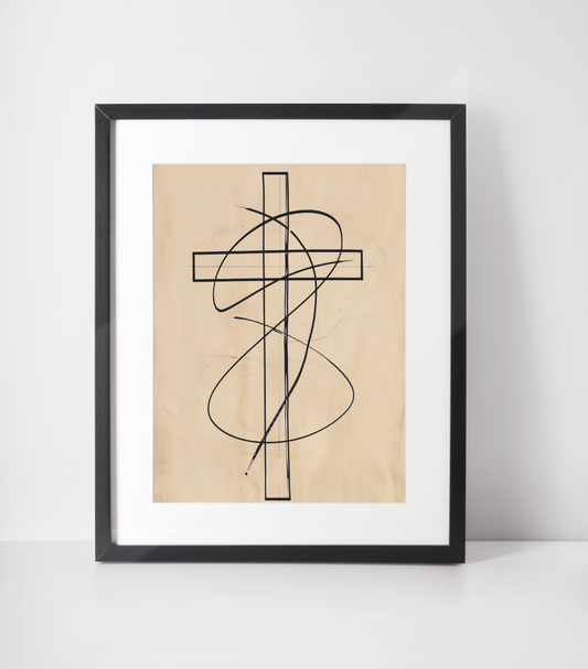 Affiche Encadrée Croix Minimaliste